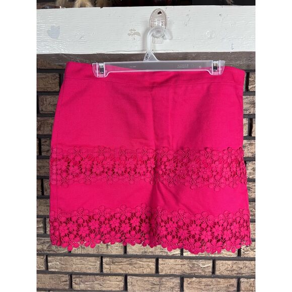 J CREW Raspberry Colored Lacy Skirt - Picture 1 of 7